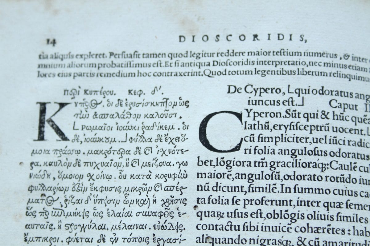 Photograph of book with two bold letters 'K and C'