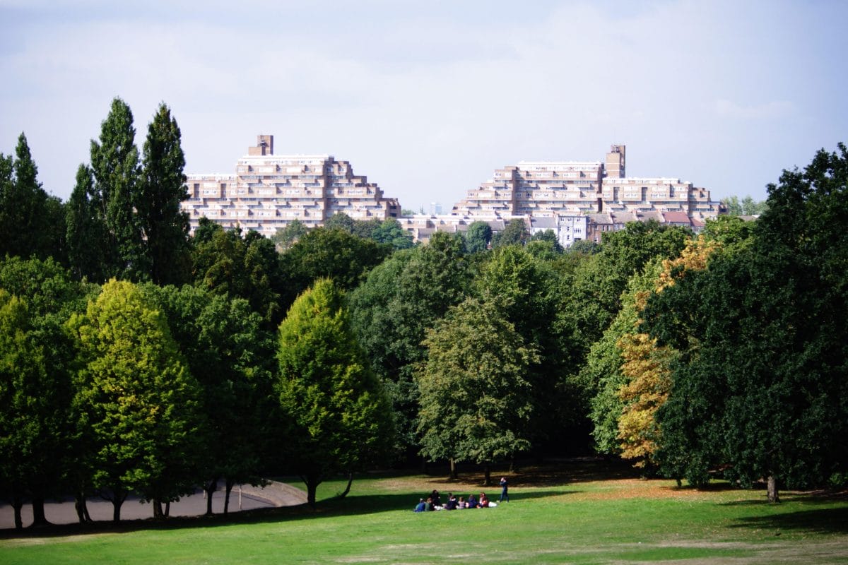 Dawson's Heights housing block as seen from the Horniman Gardens