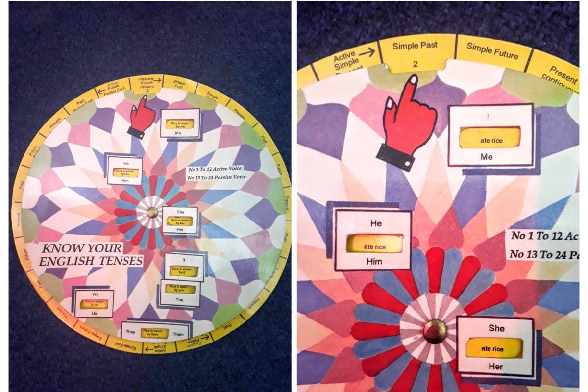 The grammar practice wheel