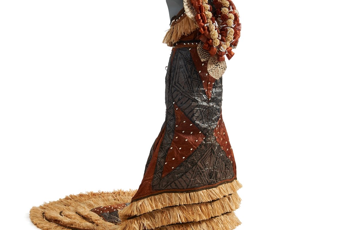 Full bodied bark cloth dress