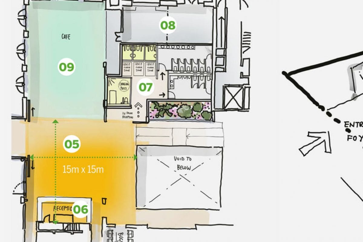 A drawing of a possible future floorplan