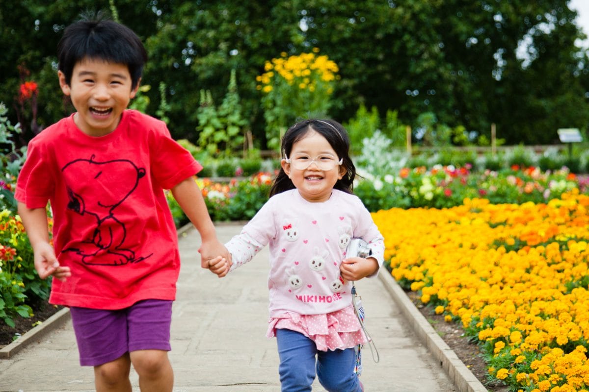 A boy and a girl in the Horniman Gardens