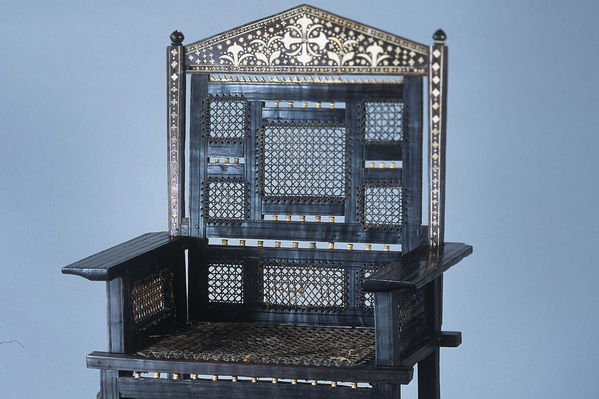 An ornate wooden chair from Kenya