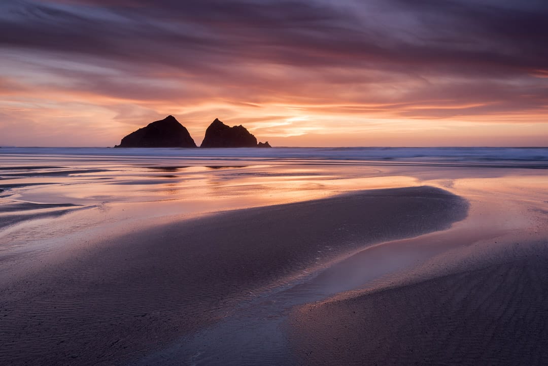 Holywell Bay sunset