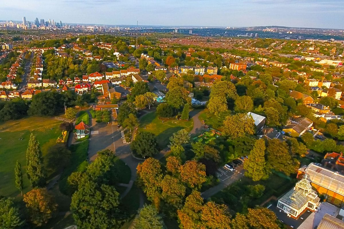 The Horniman Gardens and London skyline