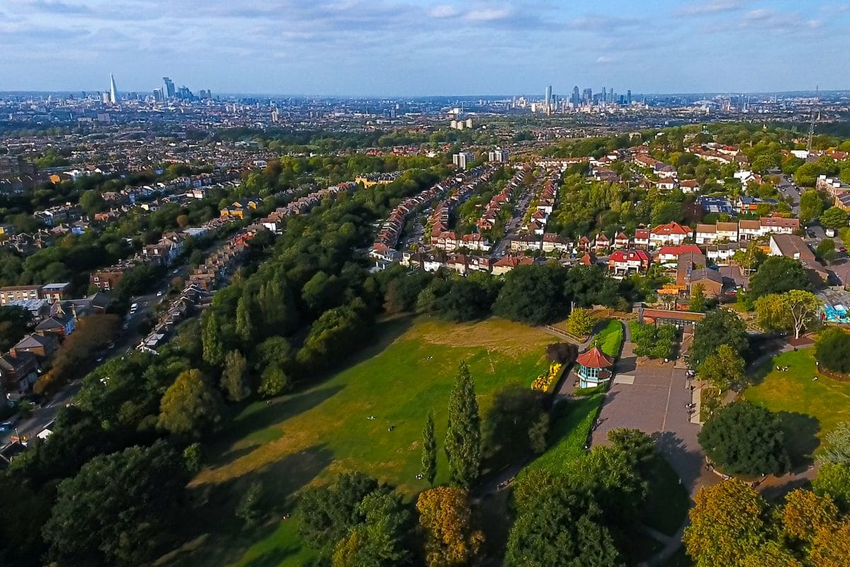 The Horniman Gardens and London skyline