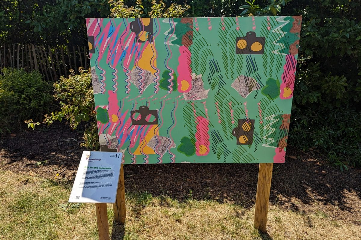 A bright colourful art board at the Horniman