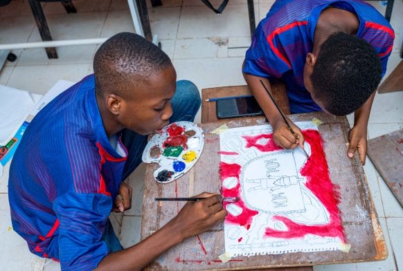 Benin students create new artwork