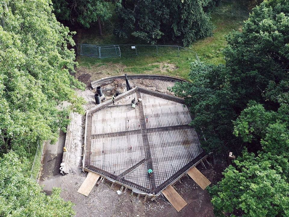 Groundworks for the new Café within the Old Boating Pond. Photograph courtesy of Blakedown.