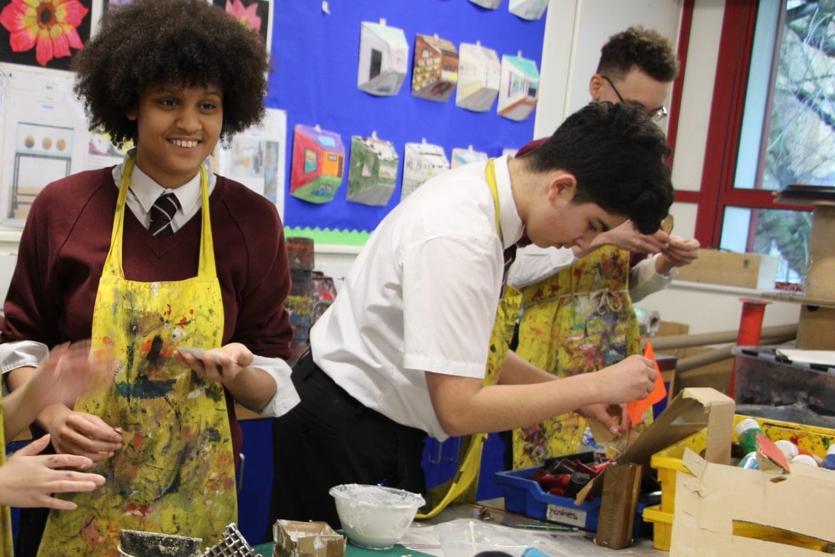 Pupils from Addey & Stanhope School, New Cross, taking part in a creative workshop.