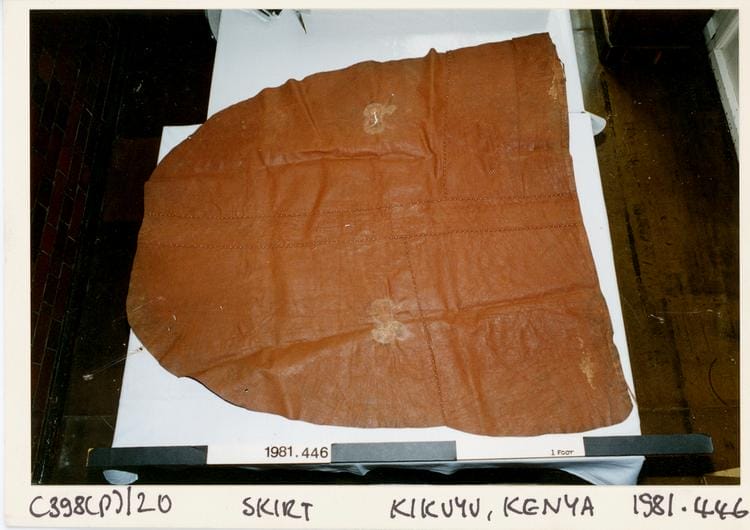 Kikuyu female's skirt laid out flat