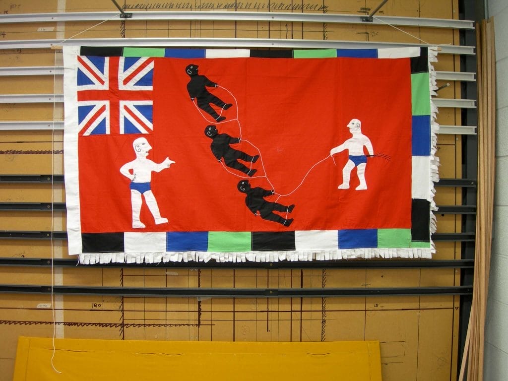 Frankaa depicting the brutal treatment of enslaved Africans by European slavers