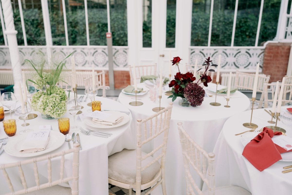 Wedding display at the Horniman Conservatory.