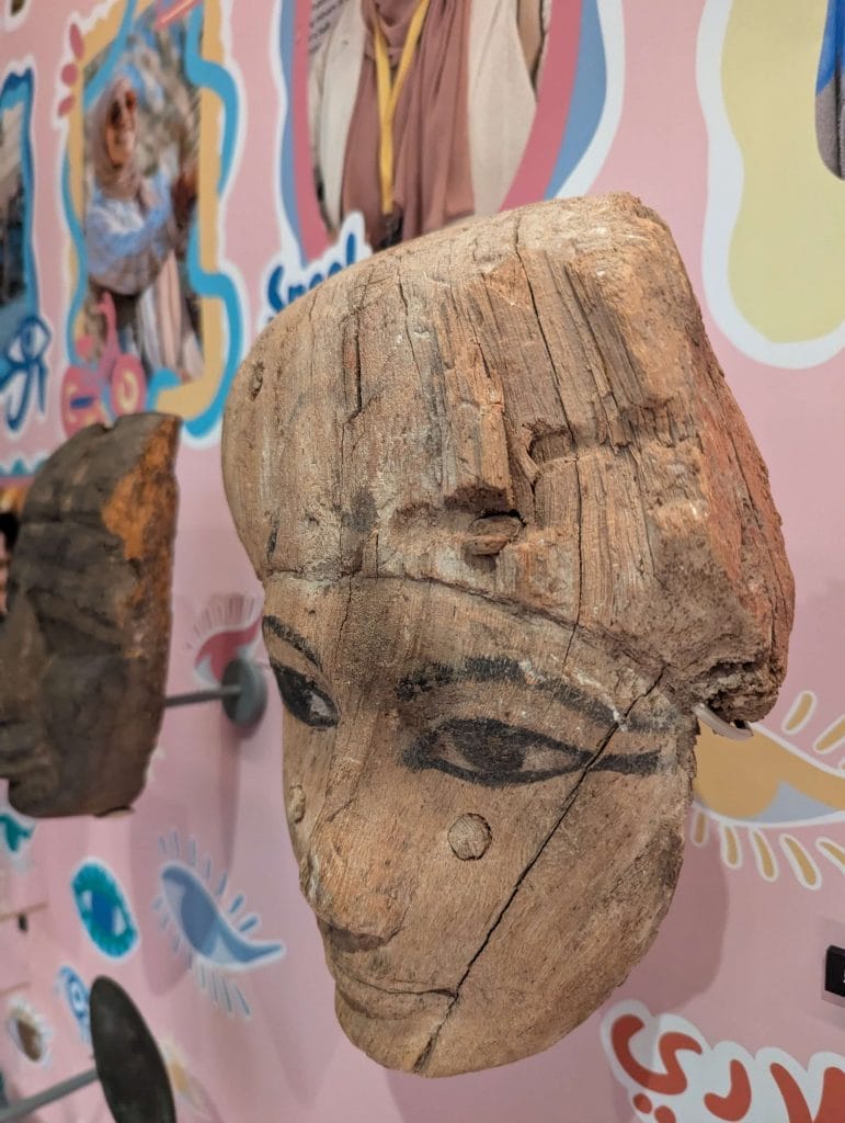 Carved wooden face