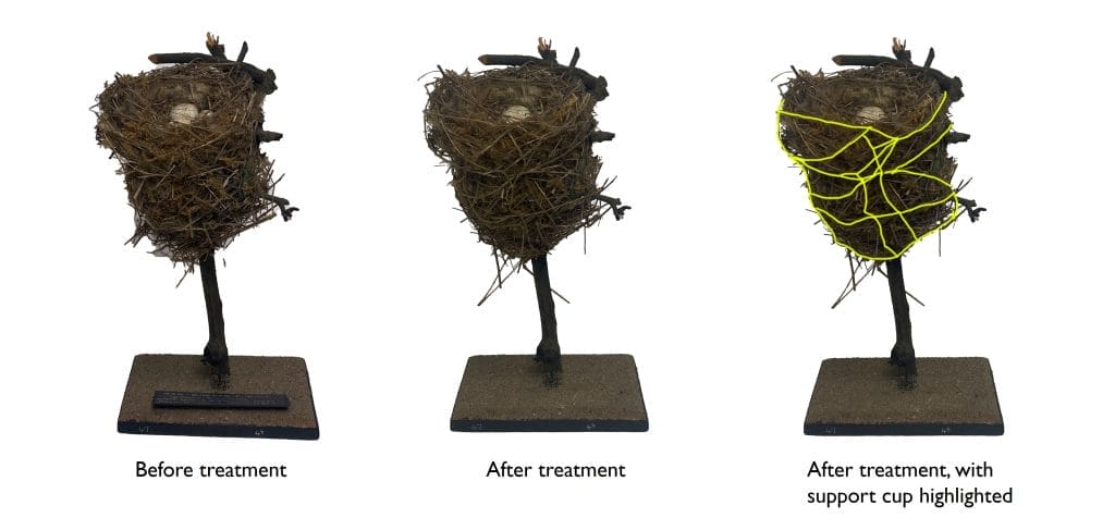 Nest before and after cup supports were added