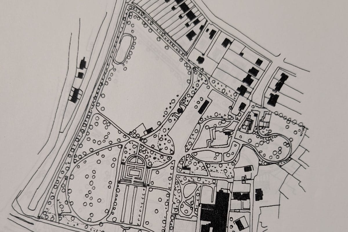 Almost a modern day map of the Horniman with gardens and surrounding streets